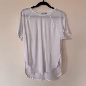 Athleta Size L Ultimate Craft Tshirt White Short Sleeve Mesh Ventilation